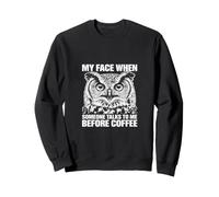 My Face When Someone Talks To Me Before Coffee Owl Sweatshirt