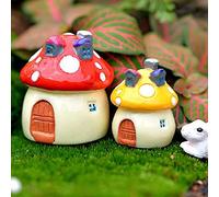 My Fairy Garden Kits for Outdoor Accessories - Wood Mushroom Decor, Micro Landscape Mini Ornaments, Cute Model for Plant Pots, Bonsai Decor, Wild Garden Supplies