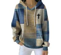 My Faith World Clothing Women, Shirts for Women Christian Saved by Jesus Tshirt Hoodies,Long Sleeve Lightweight Sweatshirt (Blue,S)