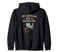 My Familiar Has A Familiar Witch Cat Zip Hoodie