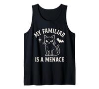 My Familiar Menace Witchy Cat Design Cute Gothic Halloween Tank Top