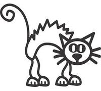 My Family Car Stickers ~ Sticker PETS ~ CAT LOOKING SCARED (C1)