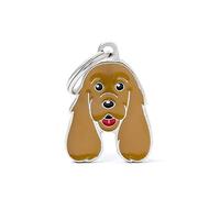 My Family Dog Tag Made in Italy, Cocker Spaniel Fulvo, Dog Plate, Enamelled Metal, Friends Collection, 25 x 34 mm