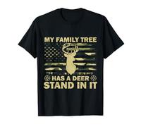 My Family Has A Deer Stand In It Elk Hunting US Camouflage T-Shirt