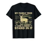 My Family Has A Deer Stand In It Hunting Flag US Camouflage T-Shirt