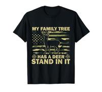 My Family Has A Deer Stand In It Hunting Flag USA Camouflage T-Shirt