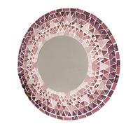 My Family House Round Mosaic Wall Mirror Sunburst, Hand Made, Fair Trade, Multiple Colours, 40 x 40 cm (Pink/Purple)