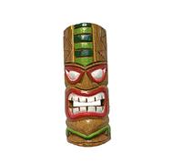 My Family House Tiki Mask Wall Hanging - Multicoloured - Hand Carved Albesia Wood Decoration Tiki Bar Hawaiian Garden Hand Painted