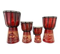 My Family House Wooden Djembe Drum - Multicoloured - Hand Carved Musical Instrument - 30 cm