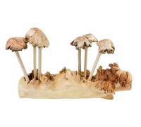 My Family House Wooden Mushrooms Toadstools Group of 6 on Parasite Wood Carving Fair Trade Wooden Carved Ornament Indoor Mushroom Home Decor Autumn
