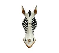 My Family House Zebra Wall Hanging Mask - Natural - Hand Carved - Albesia Wood Decoration - 30 cm