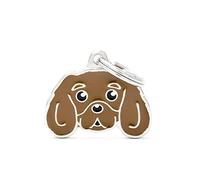 My Family Personalized Dog ID Tag Made in Italy, Cavalier King Ruby, Free Engraved Dog Nameplate, Hand Enameled Metal, Friends Collection, 32x26mm