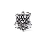 My Family Personalized Dog ID Tag, Made in Italy, Dog Agent, Free Engraved Dog Nameplate, Antique Silver, Bronx Collection