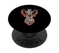 My Family Tree Has A Deer Stand In It Deer Hunting Antlers PopSockets Adhesive PopGrip