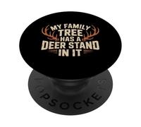 My Family Tree Has A Deer Stand In It Deer Hunting Buck PopSockets Adhesive PopGrip