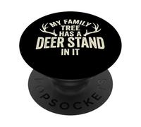 My Family Tree Has A Deer Stand In It Funny Hunting Colored PopSockets Adhesive PopGrip