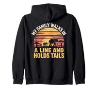 My Family Walks In A Line And Holds Tails Elephants Zip Hoodie
