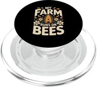 My Farm Runs On Bees Beekeeper Bee Lover PopSockets PopGrip for MagSafe