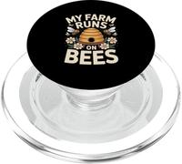 My Farm Runs On Bees Beekeeper Bee Lover PopSockets PopGrip for MagSafe