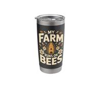 My Farm Runs On Bees Beekeeper Bee Lover Stainless Steel Insulated Tumbler