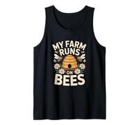 My Farm Runs On Bees Beekeeper Bee Lover Tank Top