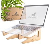 MY FAT GORILLA Bamboo Laptop Stand, Ergonomic Universal Holder for Notebook Raiser, Compatible for 10-15 Inches, Laptop Holder Desk, Vertical Laptop Stand (Bamboo)