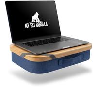 MY FAT GORILLA Lap Tray Bamboo Cushion - Laptop Tray for Bed & Sofa with Storage Compartment - Lap Desk with Handle for up to 17 inches Laptop Device - Laptop Table for Sofa