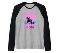 My Favorite Barrel Racer Calls Me Mom Retro Sunset Rodeo Raglan Baseball Tee