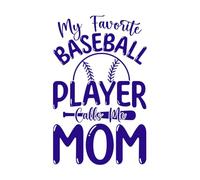 My Favorite Baseball Player mom Baseball Design Wall Decals Paster Paper 36x57.6cm Easy Installation DarkBlue