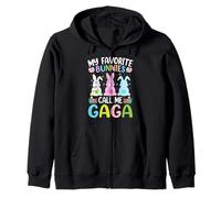 My Favorite Bunnies Call Me Gaga Bunny Easter Day Zip Hoodie