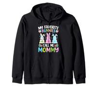 My Favorite Bunnies Call Me Mommy Bunny Easter Day Zip Hoodie