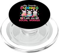 My Favorite Bunnies Call Me Social Worke Easter Job Team PopSockets PopGrip for MagSafe