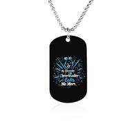 My Favorite Cheerleader Mom Memorial Necklace Medallion Pendant with Long Chain Stainless Steel Rectangle Dog Tag for Men Women