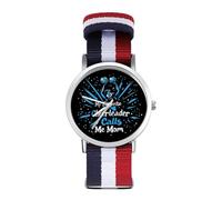 My Favorite Cheerleader Mom Nylon Wrist Watches Braided Stra Non-Scale Casual Watch for Work Workout