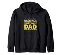 My Favorite Chiropractor Calls Me Dad Funny Fathers Day Zip Hoodie