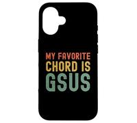 My Favorite Chord is Gsus retro Christian Guitar player pun Case for iPhone 16
