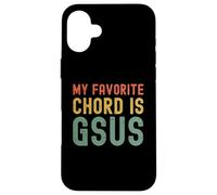 My Favorite Chord is Gsus retro Christian Guitar player pun Case for iPhone 16 Plus