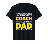 My Favorite Coach Calls Me Dad Funny Fathers Day Value Graphic T-Shirt, Men, Black, M