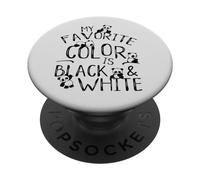 My Favorite Color Is Black & White Cute Kawaii Panda PopSockets Adhesive PopGrip