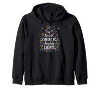 My Favorite Color Is Christmas Lights Family Xmas Decor Zip Hoodie