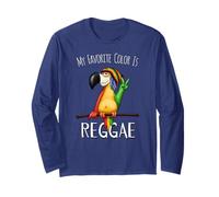 My Favorite Color is Reggae Funky Rasta Parrot Long Sleeve T-Shirt