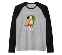 My Favorite Color is Reggae Funky Rasta Parrot Raglan Baseball Tee