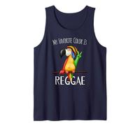 My Favorite Color is Reggae Funky Rasta Parrot Tank Top