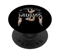 My Favorite Color Is Weekends Lazy Chill Out Sloth PopSockets Adhesive PopGrip