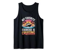 My Favorite Exercise is Cruising Funny Cruise Ship Sunset Tank Top