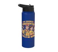 My Favorite Firefighter Calls Me Mom Stainless Steel Insulated Water Bottle