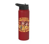 My Favorite Firefighter Calls Me Mom Stainless Steel Insulated Water Bottle