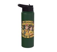 My Favorite Firefighter Calls Me Mom Stainless Steel Insulated Water Bottle