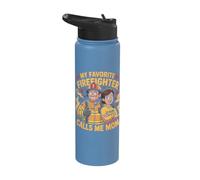 My Favorite Firefighter Calls Me Mom Stainless Steel Insulated Water Bottle