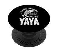 My Favorite Fishing Buddy Call Me Yaya Fish Family Fishing PopSockets Adhesive PopGrip